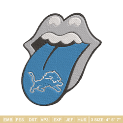 detroit lions tongue embroidery design, detroit lions embroidery, nfl embroidery, sport embroidery, embroidery design.