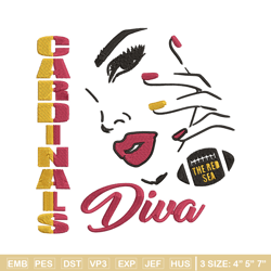 diva arizona cardinals embroidery design, cardinals embroidery, nfl embroidery, sport embroidery, embroidery design.