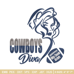 diva dallas cowboys embroidery design, cowboys embroidery, nfl embroidery, sport embroidery, embroidery design.