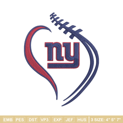 heart new york giants embroidery design, new york giants embroidery, nfl embroidery, sport embroidery, embroidery design