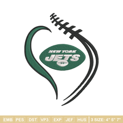 heart new york jets embroidery design, jets embroidery, nfl embroidery, logo sport embroidery, embroidery design.