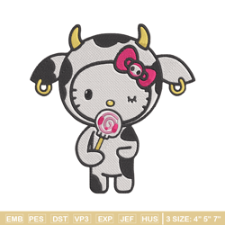 hello kitty cow embroidery design, hello kitty embroidery, embroidery file,anime embroidery,anime shirt,digital download