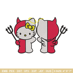 hello kitty demon embroidery design,hello kitty embroidery,embroidery file,anime embroidery,anime shirt,digital download