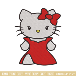 hello kitty dress embroidery design, hello kitty embroidery, embroidery file, anime embroidery, digital download