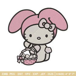 hello kitty easter embroidery design, hello kitty embroidery, embroidery file, anime embroidery, digital download