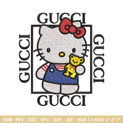 hello kitty gucci embroidery design, hello kitty embroidery, cartoon design, embroidery file, instant download.