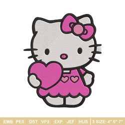 hello kitty heart embroidery design, hello kitty embroidery, embroidery file, anime embroidery, digital download