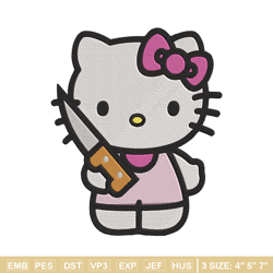 hello kitty knife embroidery design, hello kitty embroidery, embroidery file, anime embroidery, digital download.