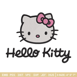 hello kitty logo embroidery design, hello kitty embroidery, embroidery file, anime embroidery, digital download
