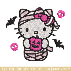 hello kitty mummy embroidery design, hello kitty embroidery, embroidery file, cartoon design, digital download.