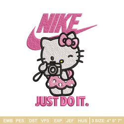 hello kitty nike embroidery design, hello kitty cartoon, embroidery, nike design, embroidery file, instant download