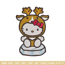 hello kitty reineer embroidery design, hello kitty embroidery, embroidery file, anime embroidery, digital download