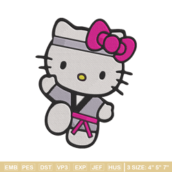 hello kitty taekwondo embroidery design, hello kitty embroidery, embroidery file, anime embroidery, digital download