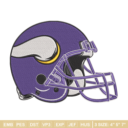 helmet minnesota vikings embroidery design, minnesota vikings embroidery, nfl embroidery, logo sport embroidery.