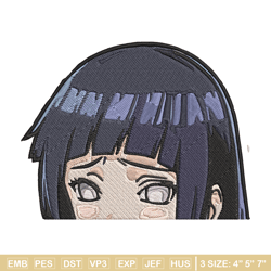 hinata peeker embroidery design, naruto embroidery, embroidery file, anime embroidery, anime shirt, digital download