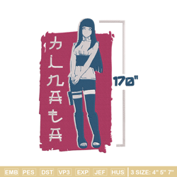 hinata poster embroidery design, naruto embroidery, embroidery file, anime embroidery,anime shirt, digital download