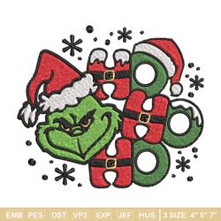 ho ho ho the grinch embroidery design, grinch christmas embroidery, grinch design, embroidery file, instant download.