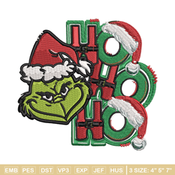 ho ho ho the grinch embroidery design, grinch christmas embroidery, logo design, embroidery file, instant download.