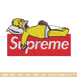 homer simpson supreme embroidery design, simpson embroidery, cartoon design, embroidery file, instant download.