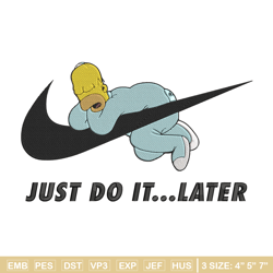 homer x nike embroidery design, simpson embroidery, embroidery file, nike embroidery, anime shirt, digital download.