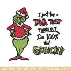 i just took a dna test grinch embroidery design, grinch christmas embroidery, grinch design, instant download.