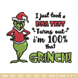 i just took a dna test grinch embroidery design, grinch christmas embroidery, grinch design, instant download