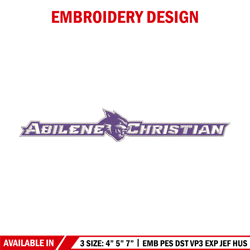 abilene christian logo embroidery design, ncaa embroidery, sport embroidery, logo sport embroidery, embroidery design.