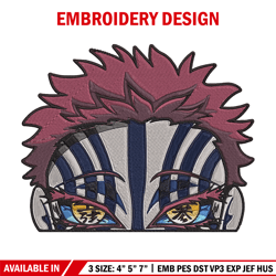 akaza embroidery design, demon slayer embroidery, embroidery file, anime embroidery, anime shirt, digital download