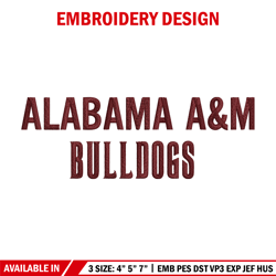 alabama am bulldogs logo embroidery design, ncaa embroidery, embroidery design,logo sport embroidery,sport embroidery