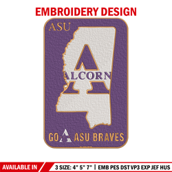 alcorn state logo embroidery design, logo embroidery, sport embroidery, logo sport embroidery, embroidery design