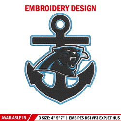 anchor carolina panthers embroidery design, carolina panthers embroidery, nfl embroidery, logo sport embroidery.