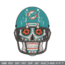 miami dolphins skull embroidery design, miami dolphins embroidery, nfl embroidery, sport embroidery, embroidery design.