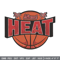 miami heat logo embroidery design, nba embroidery, sport embroidery, embroidery design, logo sport embroidery