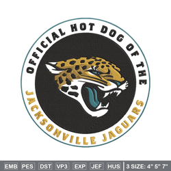 official hot dog of the jacksonville jaguars embroidery design, jaguars embroidery, nfl embroidery, sport embroidery.