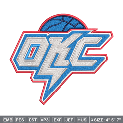 oklahoma city thunder logo embroidery design, nba embroidery, sport embroidery, embroidery design, logo sport embroidery