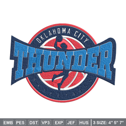 oklahoma city thunder logo embroidery design,nba embroidery, sport embroidery, embroidery design, logo sport embroidery