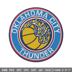 oklahoma city thunder logo embroidery design,nba embroidery, sport embroidery,embroidery design, logo sport embroidery