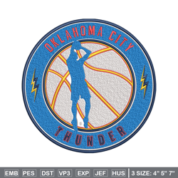 oklahoma thunder design embroidery design, nba embroidery, sport embroidery, embroidery design, logo sport embroidery.