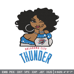 oklahoma thunder girl embroidery design, nba embroidery, sport embroidery, embroidery design, logo sport embroidery