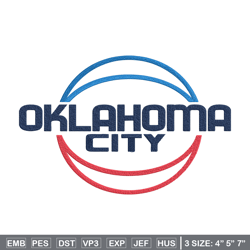 oklahoma thunder logo embroidery design, nba embroidery, sport embroidery, embroidery design, logo sport embroidery.