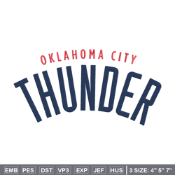 oklahoma thunder logo embroidery design, nba embroidery, sport embroidery, embroidery design, logo sport embroidery