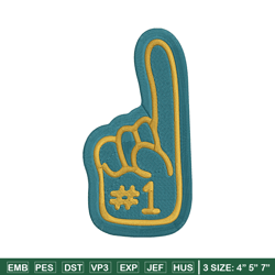 jacksonville jaguars foam finger embroidery design, jacksonville jaguars embroidery, nfl embroidery, sport embroidery.