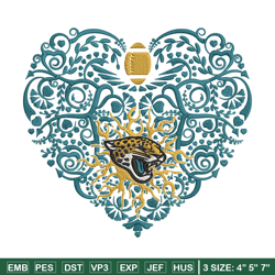 jacksonville jaguars heart embroidery design, jacksonville jaguars embroidery, nfl embroidery, logo sport embroidery. (3