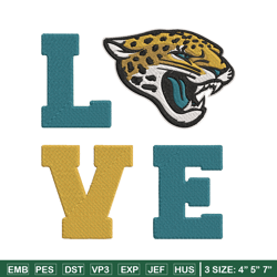 jacksonville jaguars love embroidery design, jacksonville jaguars embroidery, nfl embroidery, logo sport embroidery.