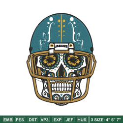 jacksonville jaguars skull helmet embroidery design, jacksonville jaguars embroidery, nfl embroidery, sport embroidery.