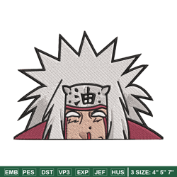 jiraiya peeker embroidery design, naruto embroidery, embroidery file, anime embroidery, anime shirt, digital download