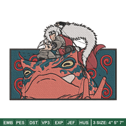 jiraiya rectangle embroidery design, naruto embroidery, embroidery file, anime embroidery, anime shirt, digital download