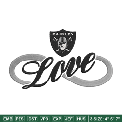 las vegas raiders love embroidery design, las vegas raiders embroidery, nfl embroidery, logo sport embroidery.