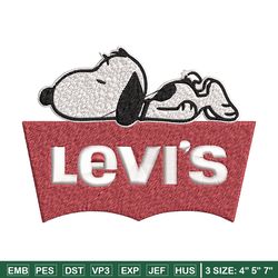 snoopy levi's embroidery design, snoopy levi's embroidery, cartoon design, embroidery file, digital download.