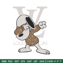 snoopy x lv embroidery design, peanuts embroidery, embroidery file, lv embroidery, anime shirt, digital download